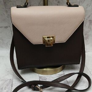 Dune London Brown and Blush Top-Handle Crossbody Bag